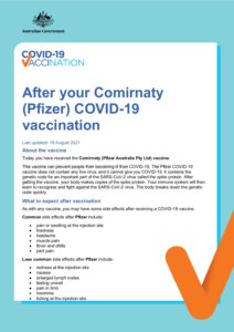 After Your Vaccine Pfizer pdf